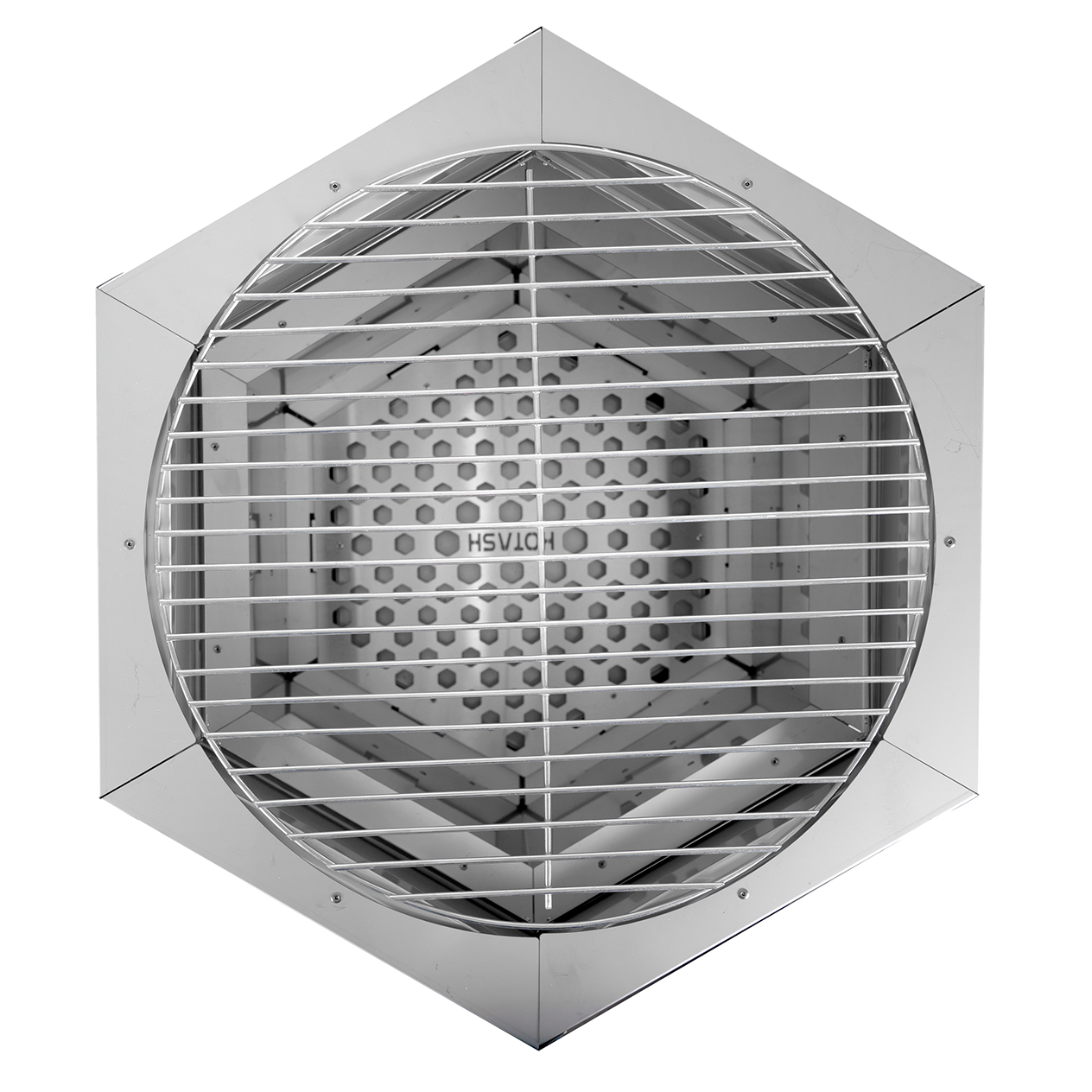 Top view of grill grate installed on Rambler fire pit base