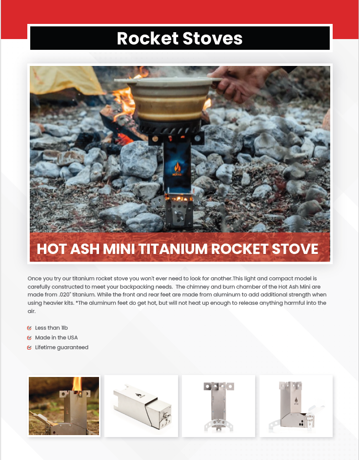 Hot Ash Mini Titanium Rocket Stove