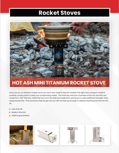 Hot Ash Mini Titanium Rocket Stove