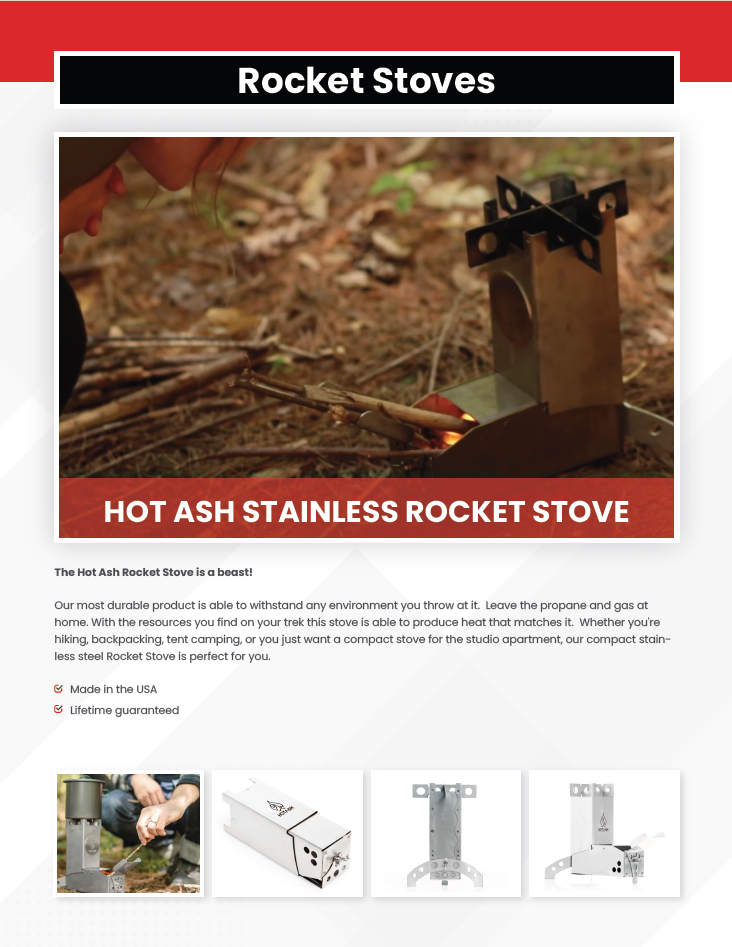 Hot Ash Stainless Rocket Stove