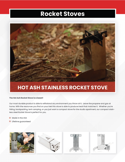 Hot Ash Stainless Rocket Stove