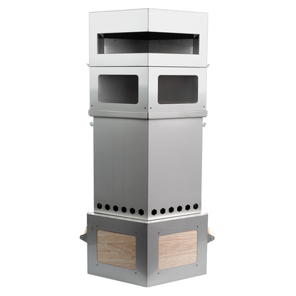 Stainless steel Rambler 3-in-1 showing grill and oven modules in stacked configuration